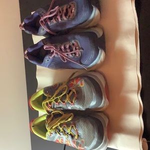 2 pairs of HOKA one one shoes size 9